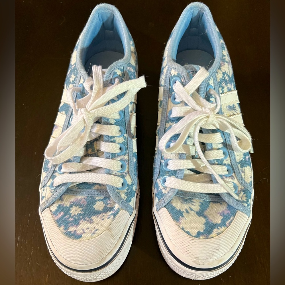 adidas Women's Blue and White Sneakers